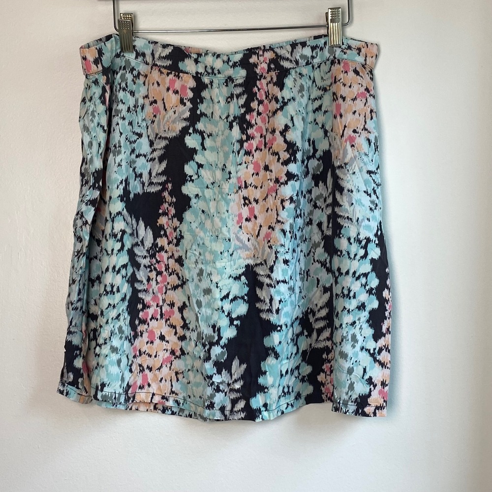 Gap Mini Skirt Womens L Multicolor Ikat Abstract Viscose Rayon Casual Boho